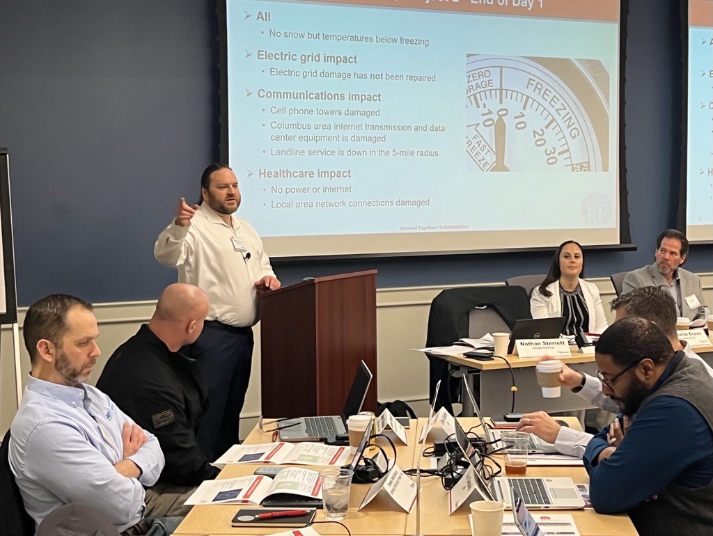 ReliabilityFirst conducts a security tabletop exercise in Lewis Center, Ohio, in February 2023.